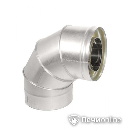 Колено 90° сэндвич Теплов и Сухов Отвод Термо 87* ОТ-Р 430-0.5/оцинковка D120/180 в Абакане