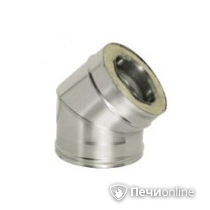 Дымоход Дымок Колено 45° с изоляцией 0,8 мм. OТFR45 200/280 в Абакане