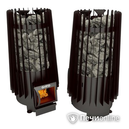 Дровяная печь-каменка GrillD Cometa Vega 180 short black в Абакане
