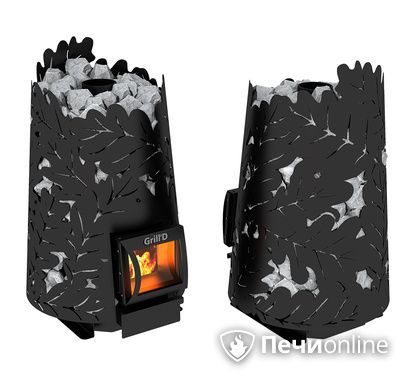 Дровяная печь-каменка GrillD Dubravo 180 short black в Абакане