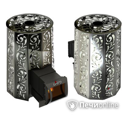 Дровяная печь-каменка GrillD Violet long Жадеит 80 в Абакане