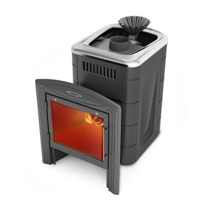 Дровяная банная печь TMF Гейзер Мини 2016 Inox Витра ЗК ТО антрацит в Абакане