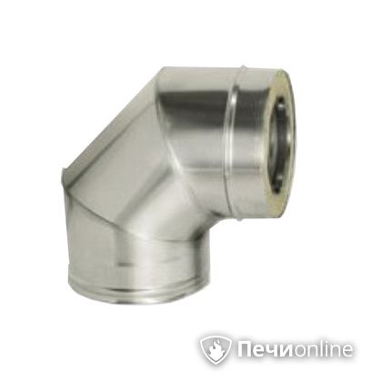 Дымоход Дымок Колено 90° с изоляцией 0,8 мм. OТFR90  120/200 в Абакане