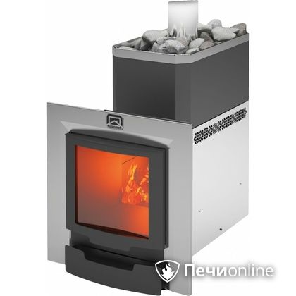 Дровяная банная печь Теплодар Русь 12 ЛНЗП Панорама Профи (дверь 17 с обрамлением) в Абакане