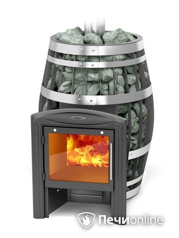 Дровяная банная печь TMF Саяны XXL 2015 Inox Витра с закрытой каменкой и теплообменником в Абакане