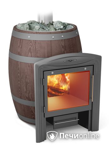 Дровяная банная печь TMF Вариата Inox Витра Баррель палисандр в Абакане