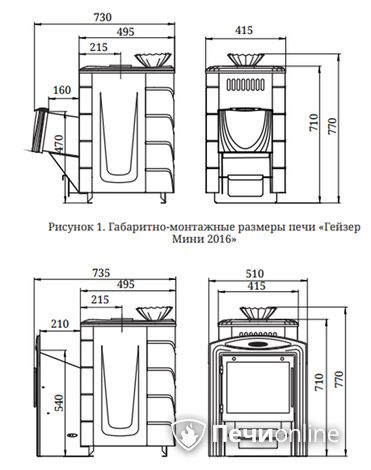 Дровяная печь-каменка TMF Гейзер Мини 2016 Inox ДН ЗК ТО антрацит в Абакане