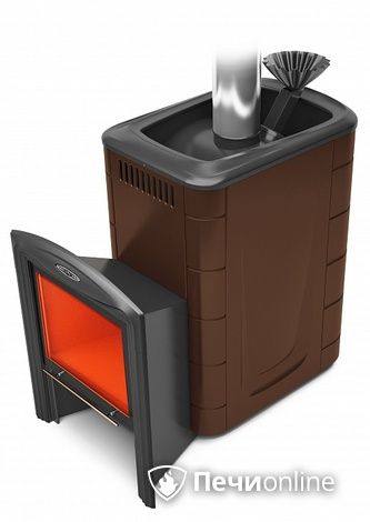 Дровяная банная печь TMF Гейзер 2014 Inox Витра ЗК шоколад в Абакане