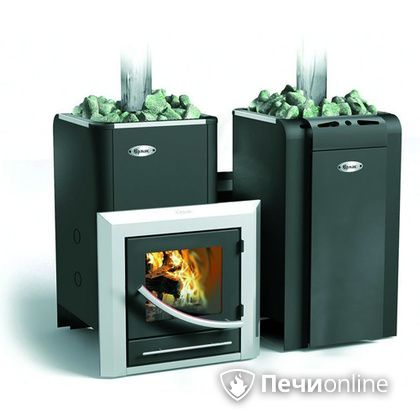 Дровяная банная печь Ермак 20-ПС стекло регулируемый тоннель в Абакане