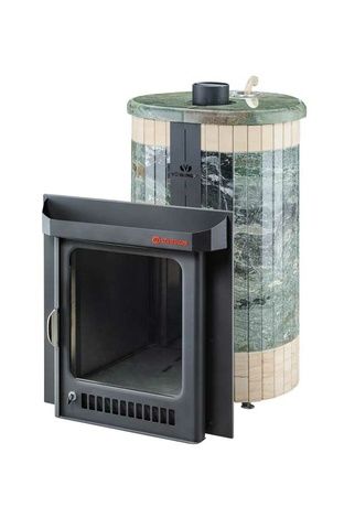 Печь для бани Ферингер  Оптима ПФ ("Окаменевшее дерево" перенесённый рисунок+Жадеит) в Абакане