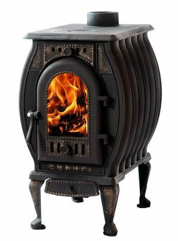 Отопительно-варочная печь Сибирь  чугунная "Сибирь-8" со стеклом в Абакане