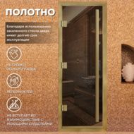 Дверь для бани Arta Премьер 60G Бронза с профилем под золото, 2100х1000 мм