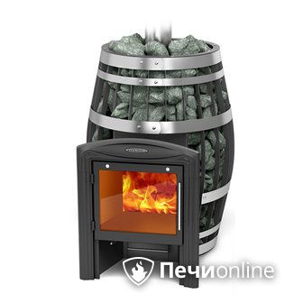 Дровяная банная печь TMF Саяны XXL 2015 Carbon Витра с закрытой каменкой в Абакане