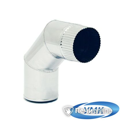 Дымоход УМК Отвод 90° D150 1.0мм нержавейка в Абакане