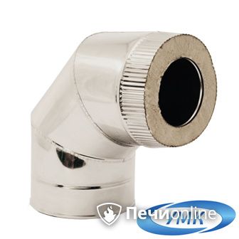 Дымоход УМК Сэндвич-отвод 90° D115х200 Н+Н 0.5мм 0.5мм по воде в Абакане