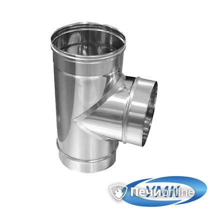 Дымоход УМК Тройник 90° D140 1.0мм нержавейка в Абакане