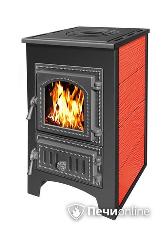 Печь-камин Везувий ПК-01 (270) с плитой 9 кВт красный в Абакане