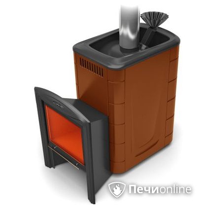 Дровяная банная печь TMF Гейзер 2014 Carbon Витра терракота в Абакане