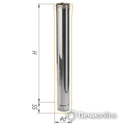 Дымоход Феррум Дымоход нержавейка 08 d-120 L=1м в Абакане