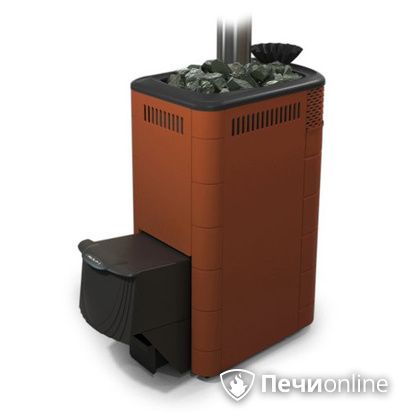 Дровяная банная печь TMF Гейзер XXL 2017 Inox дверь антрацит закрытая каменка терракота в Абакане