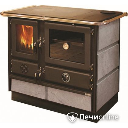 Отопительно-варочная печь MBS Thermo Magnum Stone R с теплообменником и духовым шкафом в Абакане