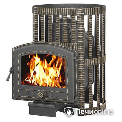 Дровяная банная печь Везувий Легенда Ковка 28 (224) чугун в Абакане