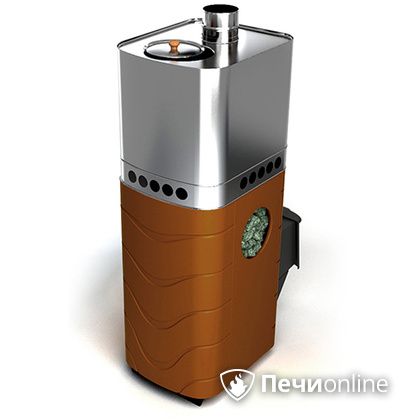 Дровяная банная печь TMF Бирюса 2013 Carbon терракота с закрытой каменкой в Абакане