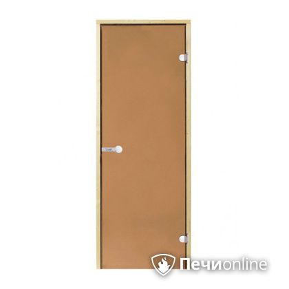 Дверь для бани Harvia Стеклянная дверь для сауны 8/19 коробка сосна бронза  D81901M в Абакане